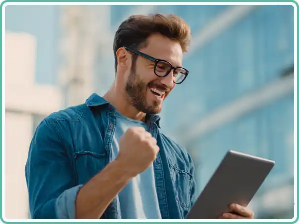 Man Celebrating Wealth